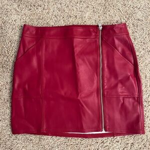 Express Red Faux Leather Skirt